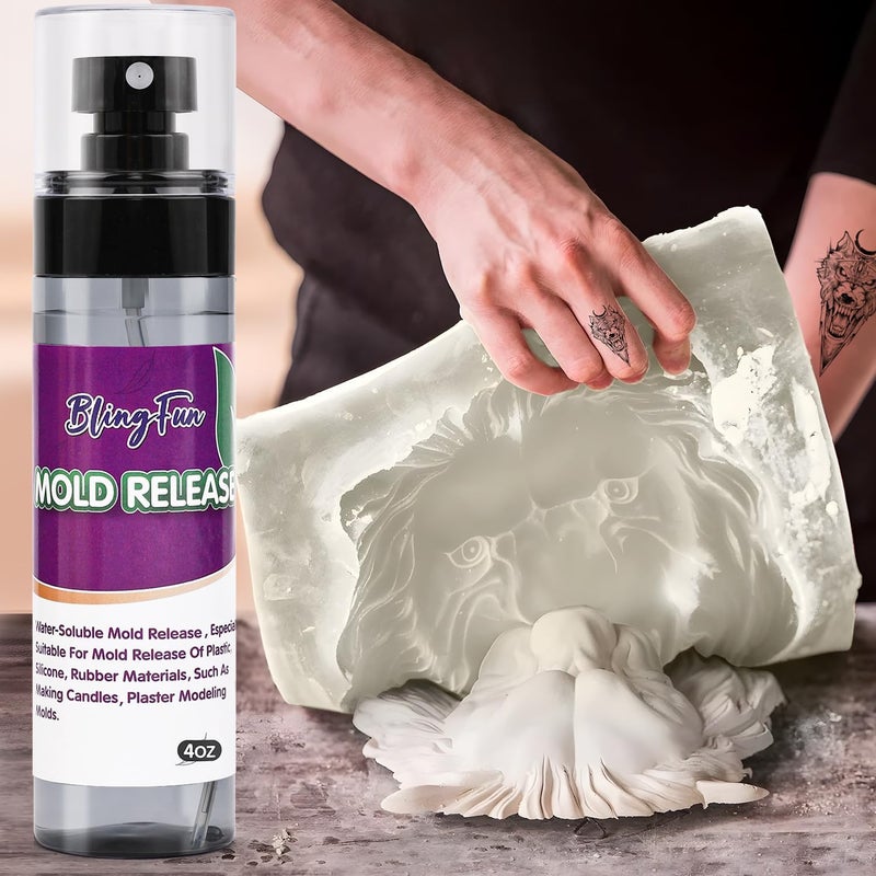 Blingfun Mold Release Spray for Candle Making & Epoxy - Uniform Coverage Fast Drying Non-Stick, Professional Grade Silicone Based Release Agent, Easy to Clean Extends Mold Life - Image 4
